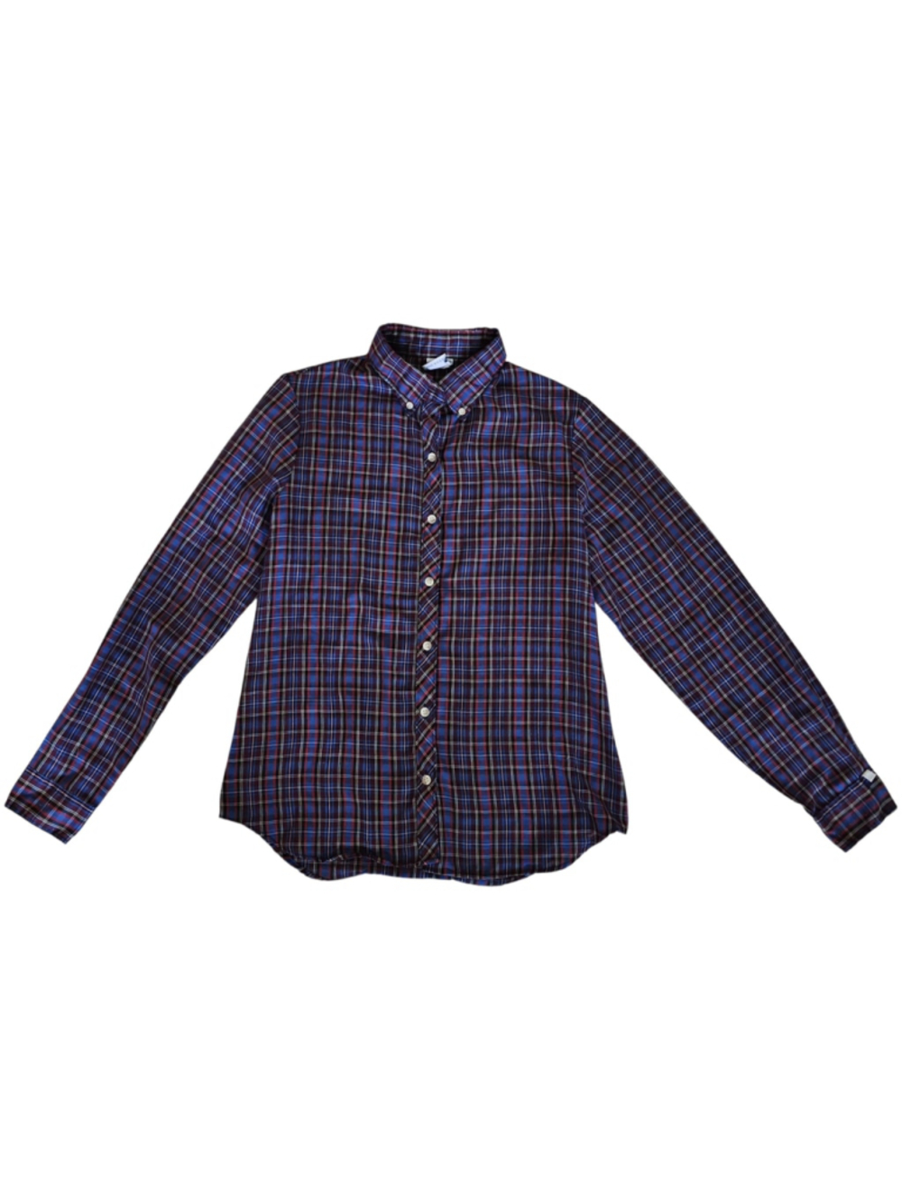 Vintage Wrangler Boys Size 13 Plaid Button Up Shirt USA Made Cotton Western